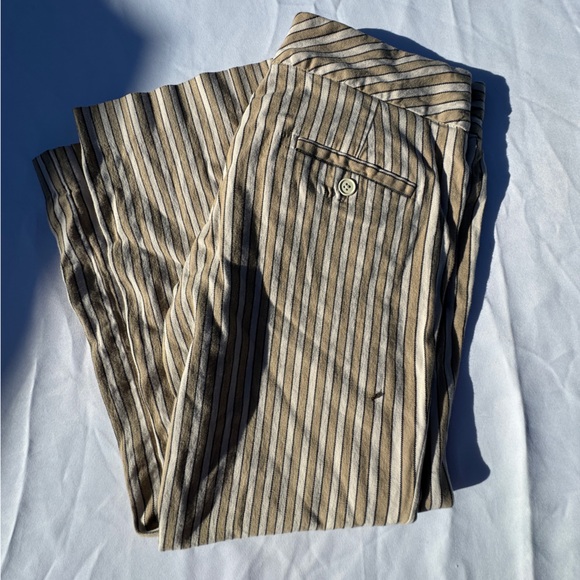 GAP Vintage Petite Striped Beige Capri Pants - Picture 1 of 5